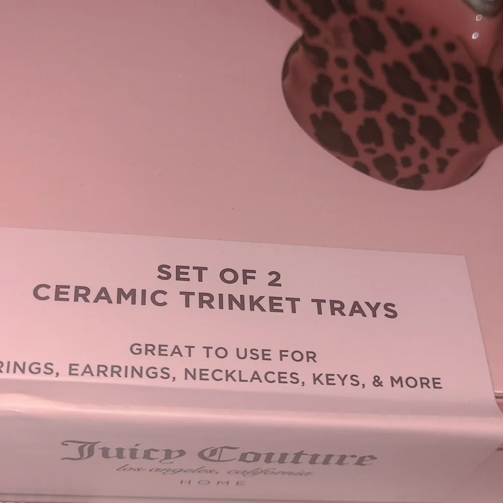 Juicy Couture Pink Leopard Trinket Tray Set